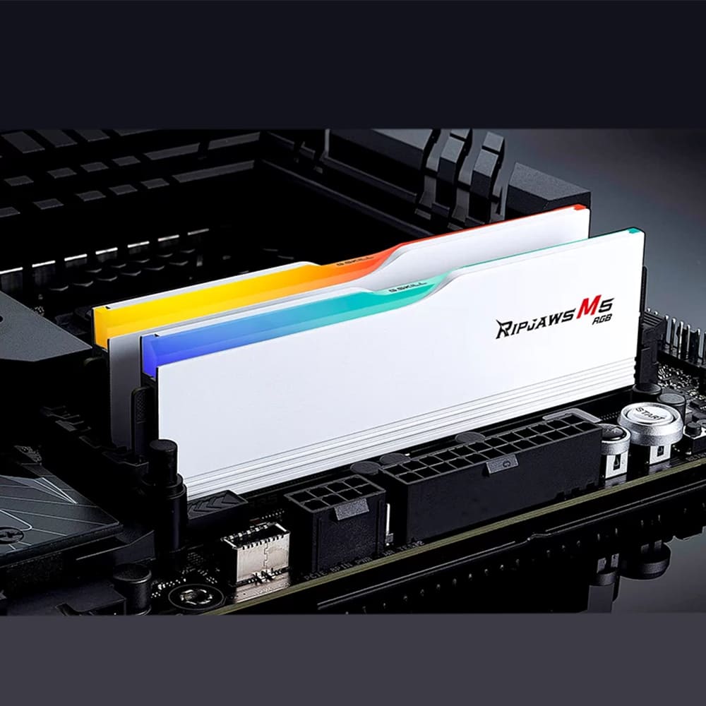 gskill 32gb (2x16gb) 6000 ddr5 ripjaws m5 rgb white - 3 رم جی اسکیل رم جی اسکیل GSKILL 32GB 6000 RIPJAWS M5 RGB CL36 white